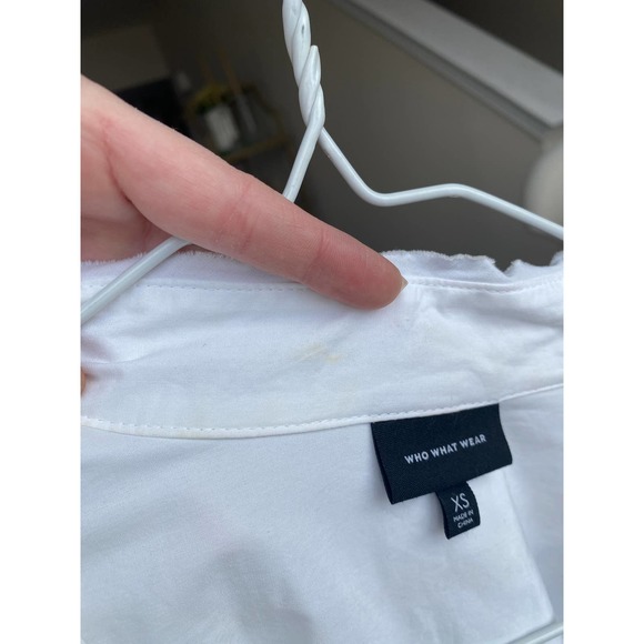 Who What Wear oversized button down with 3/4 length sleeves and pearl button, XS - Picture 9 of 10
